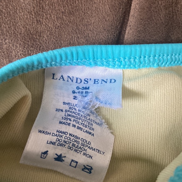 Lands End Long Sleeve Swim Top and Butterfly Bottom 0-3M Ruffle Quarter Zip - Picture 7 of 7